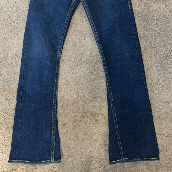 LEVI'S TYPE 1 JEANS TOUGH BOOT WESTERN FLARE LEG LOW RISE - JUNIOR 7M = W27 L32 - Picture 3 of 16